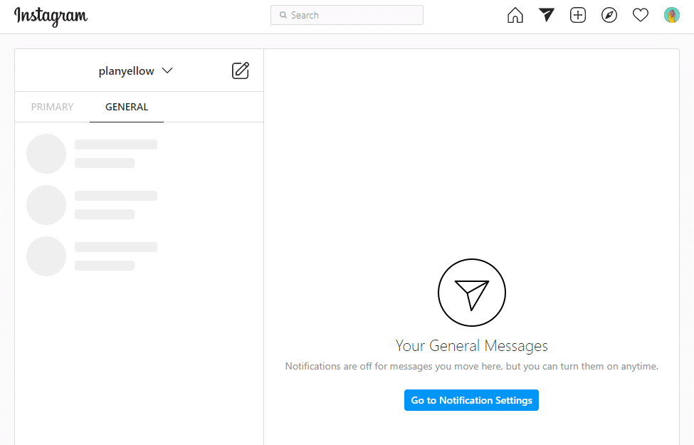sending a message on Instagram