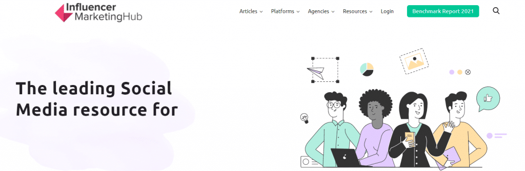 website of influencer marketing hub